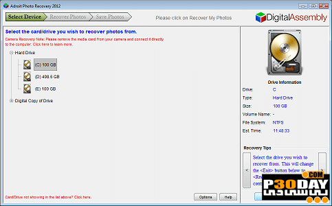 دانلود برنامه بازیابی تصاویر Adroit Photo Recovery 2012 3.1a