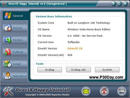 نرم افزار حذف فایل های DirectX از ویندوز DirectX Happy Uninstall 5.2