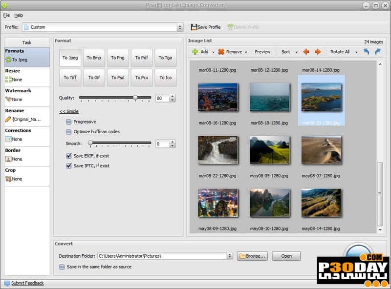 نرم افزار تبدیل فرمت های عکس Pearl Mountain Image Converter v1.2.6