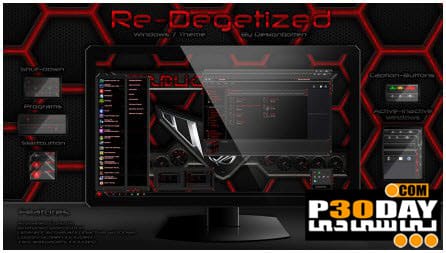دانلود تم بسیار زیبا و متفاوت Re-Degetized برای ویندوز 7