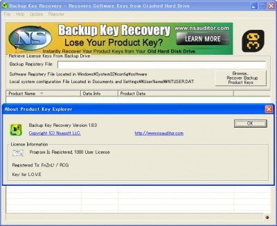 دانلود Nsasoft Backup Key Recovery 2.2.7.0 - پشتیبان گیری از سریال برنامه ها
