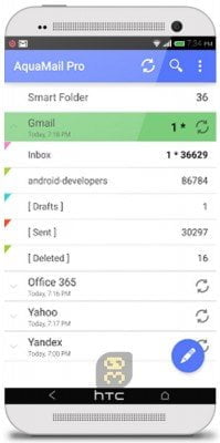 دانلود Aqua Mail Pro email app v1.23.0-1556 - اپلیکیشن مرور ایمیل اندروید
